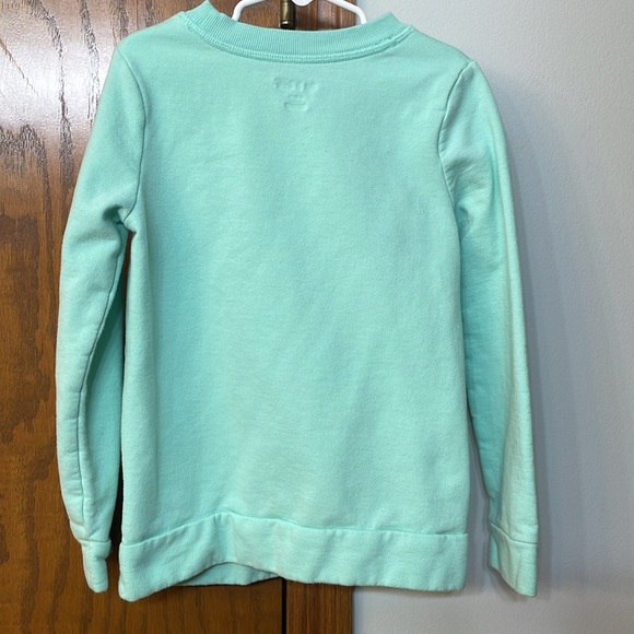 CAT & JACK UEC Girls Size Medium (7/8) Green Tie-Dye Sweater Sweatshirt Heart - Picture 7 of 9